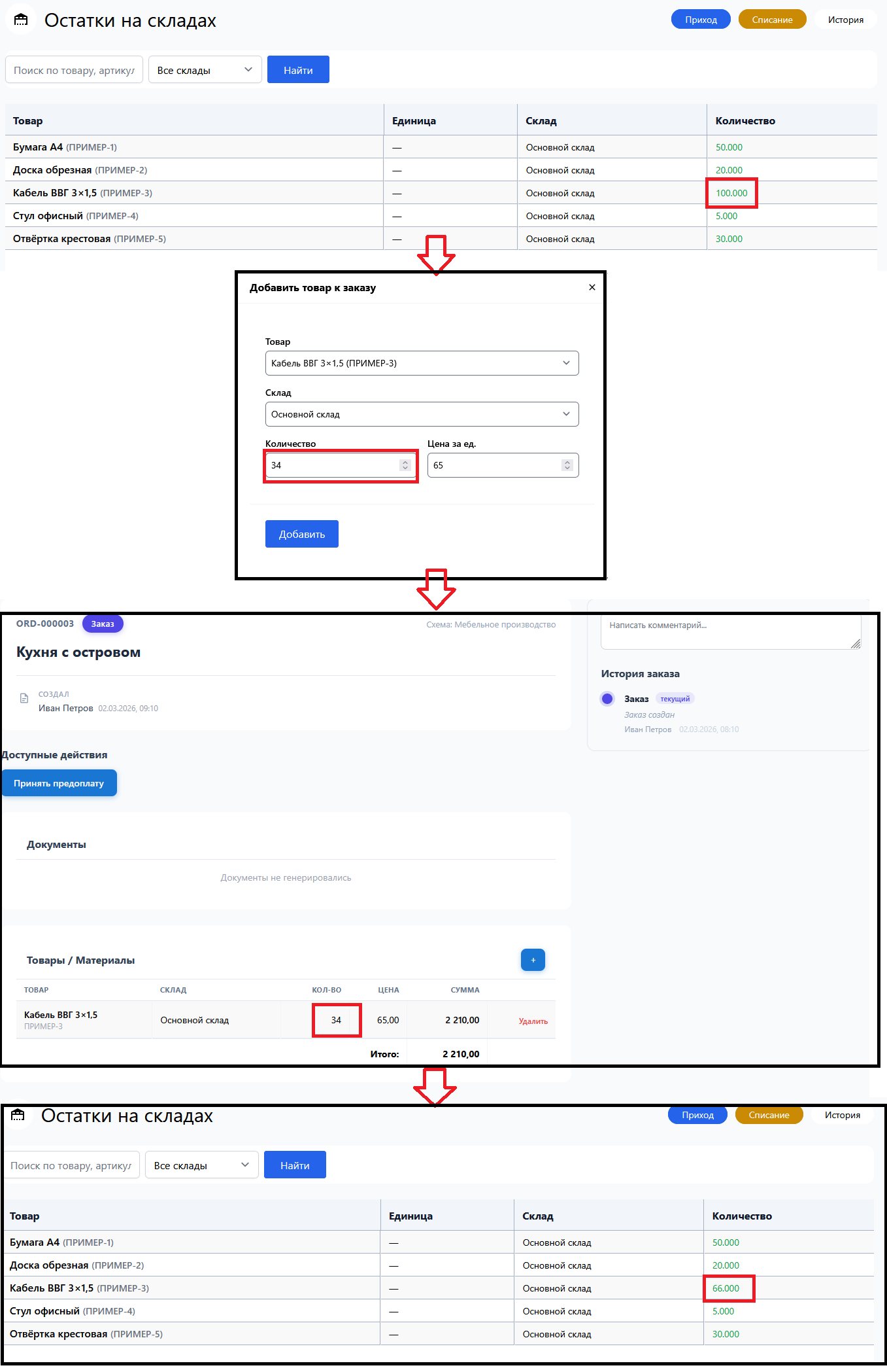 Автоматизация складского учета в Plus42 — остатки, приходы и списания