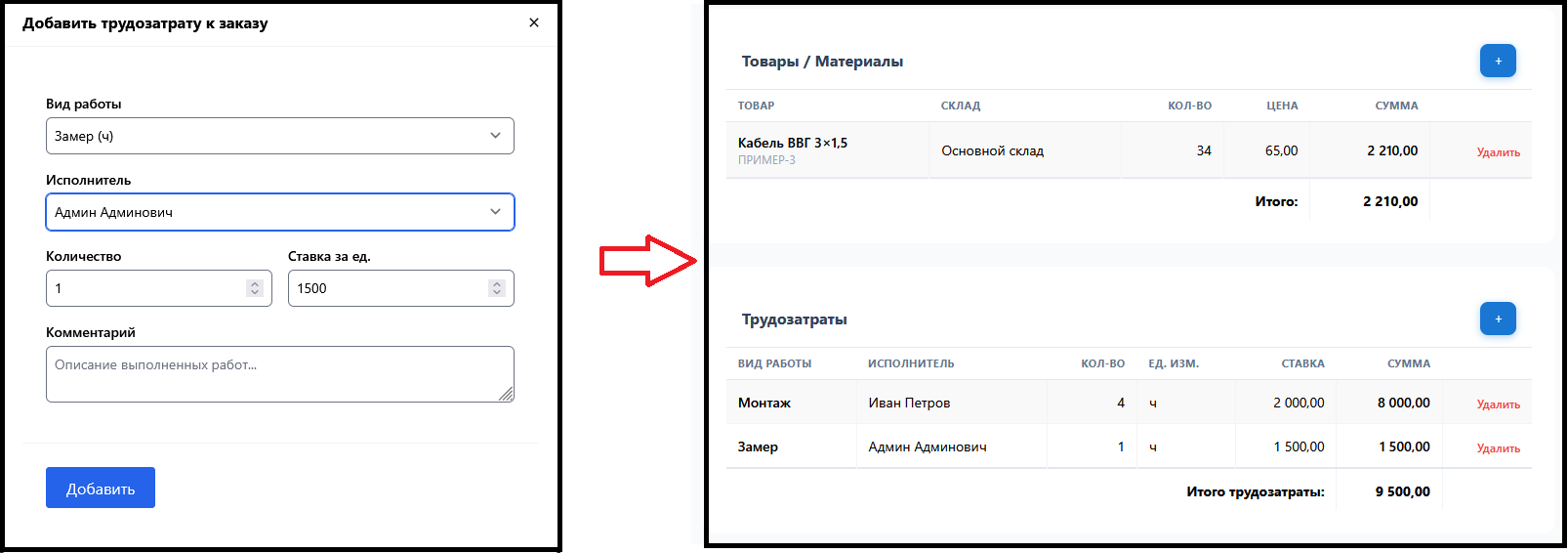 Учёт трудозатрат и работ в заказе — автоматизация расчёта стоимости в Plus42